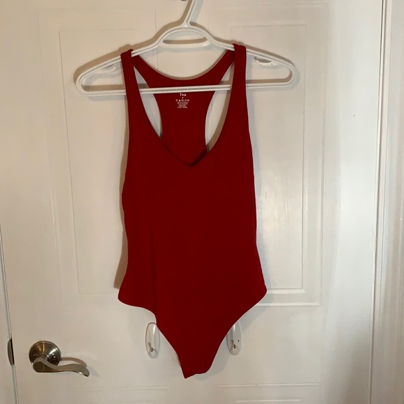 TNA red v-neck bodysuit - Picture 1 of 2